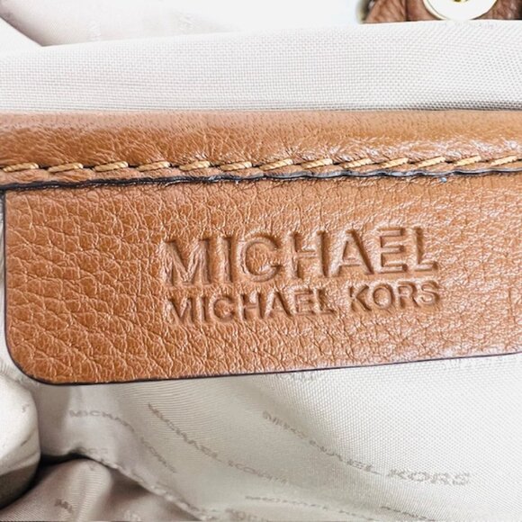 Michael Kors Brown Leather Hobo with Colorful Scarf - Picture 12 of 14